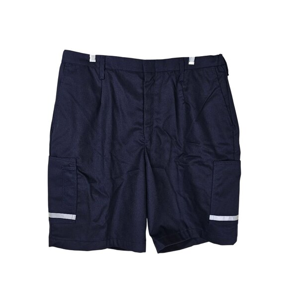 FedEx VF Imagewear Navy Cargo Work Shorts Sz 16 Womens Reflective 9" Delivery - Picture 1 of 11